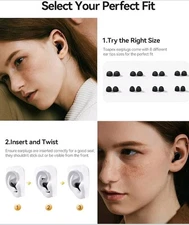 Noise Canceling Earplugs -45db Hearing Protection XS-L Ears Sleep/Work/Concerts