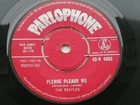 THE BEATLES 1963 UK 45  PLEASE PLEASE ME   RED PARLOPHONE  P T TAX CODE