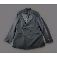 Todd Snyder Italian Wool Double Breasted Tuxedo Jacket size 46L Black Peak Lapel