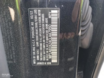 DRIVER QTR PNL MTD OEM 11-14 PORSCHE CAYENNE 1YR WRNTY 95863109520