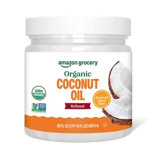 , Organic Refined Coconut Oil, 30 Fl Oz (Previously Amazon Fresh, Packaging May 