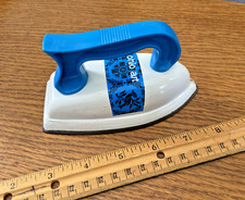 Vintage 1950's-60's Ohio Art Play Iron White Blue Handle Grey Tin Toy