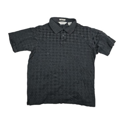 Knightsbridge Mercerized Men's Size Medium Gray Diamond Polo Shirt