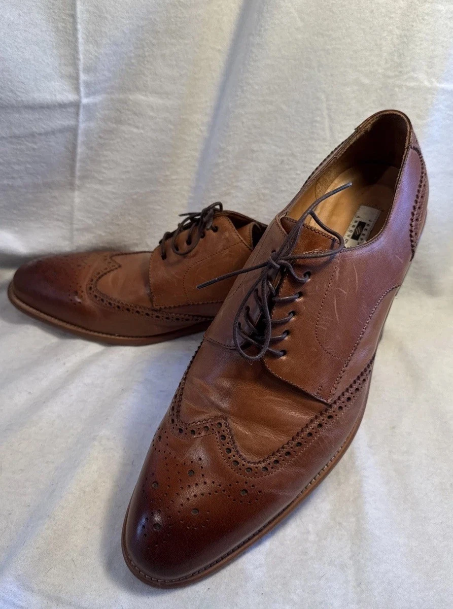 Joseph Abboud Leather Upper Brown Dress Shoes for Men for  display picture 3