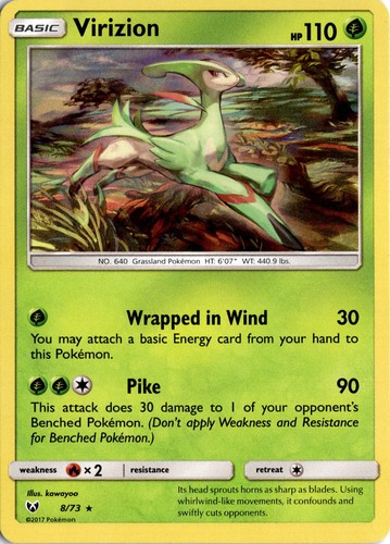 Shining Legends Pokémon TCG Virizion Holo Rare Near Mint