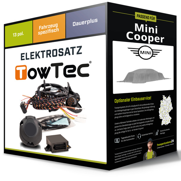 Elektrosatz 13-Pol Spezifisch für Mini Cooper 02.2014-Jetzt NEU Towtec Inkl. EBA-image
