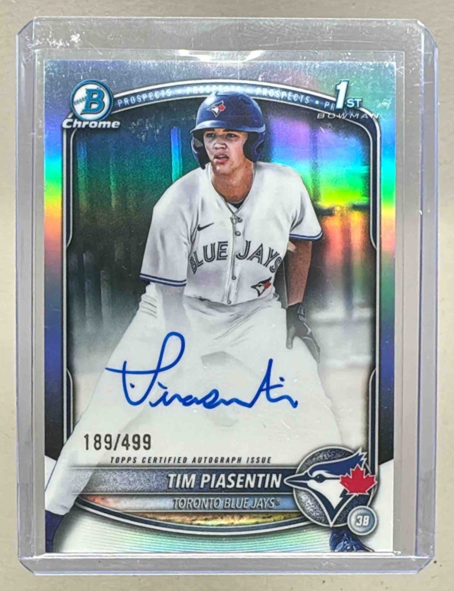 Tim Piasentin 2025 Bowman Draft #CPA-TP Refractor Chrome Auto 1st RC /499