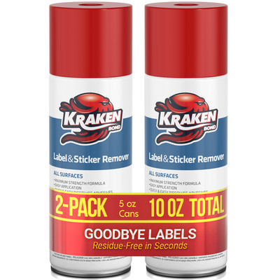 Kraken Bond Label & Sticker Remover Spray - 5oz.  (140g.) 2 Pack