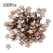 100 Pieces/Set Star Shape Slices Kit Wooden Embellishments Party Decor Prop