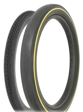 SCHWINN STYLE  BRICK 20X 1.75 S2 & 20X 2.125 S2 FAT SLICK YEL LINE BICYCLE TIRES