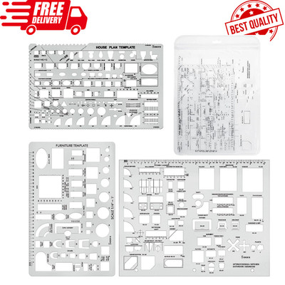 Architectural Drafting Templates House Plan Design Furniture Template 1/4 Scale