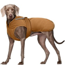 Kuoser Canvas Dog Coat, Warm Dog Jacket Reflective Fleece NIP BROWN LARGE C-0193