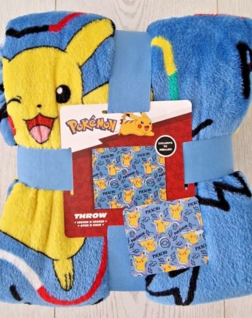 PRIMARK THROW BLANKET SOFT FLEECE POKEMON MINECRAFT PLAYSTATION BNWT