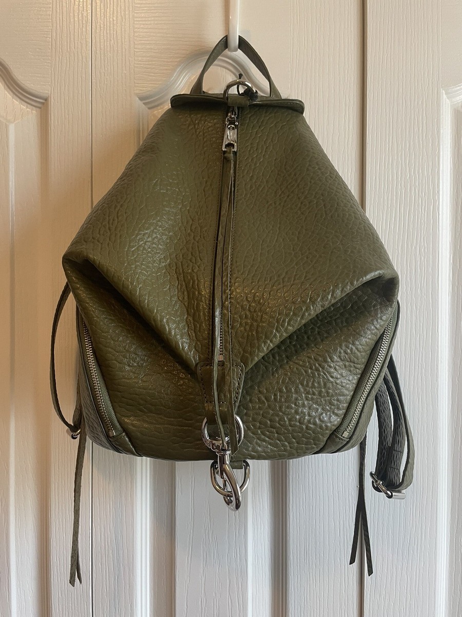 NWT REBECCA MINKOFF LARGE JULIAN BACKPACK - LEATHER - Green Olive