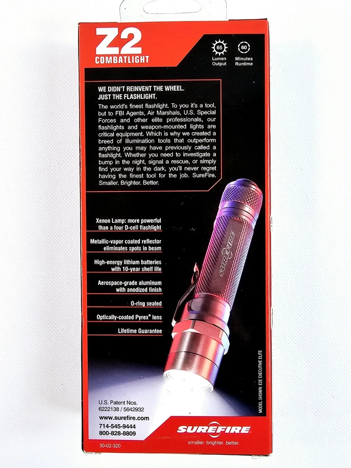 Surefire Z2-BK Combatlight Flashlight 65 Lumen Tatical Equipment New Sealed NOS  - Image 3 of 4