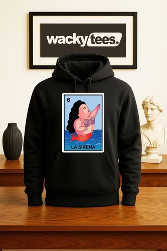 La Sirena Gorda Loteria The Fat Mermaid Mexican Bingo Graphic Tee Shirt - Picture 10 of 12