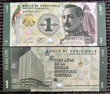 Guatemala 1 Quetzale 2024 Banknote World Paper Money UNC