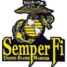USMC MARINE CORPS SEMPER FIDELIS FI EGA EMROIDERED 3.5" PATCH