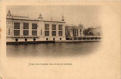Old postcard Paris Expo 1900 Palais des Congres right bank of the Seine (709898)