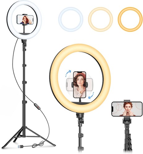 12 Inch LED Ring Light W/ Tripod Stand Phone Mount for YouTube Makeup Video Live