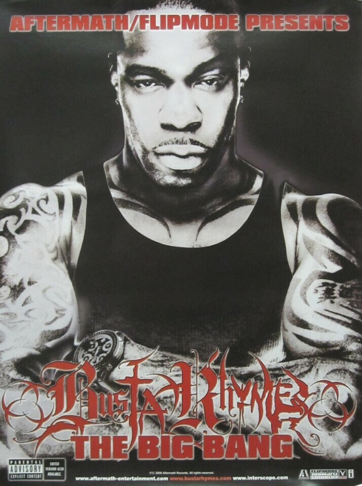 ☆Busta Rhymes☆ Hiphop Vintage Poster Busta Rhymes 2006 The Big Bang promotional poster Flawless