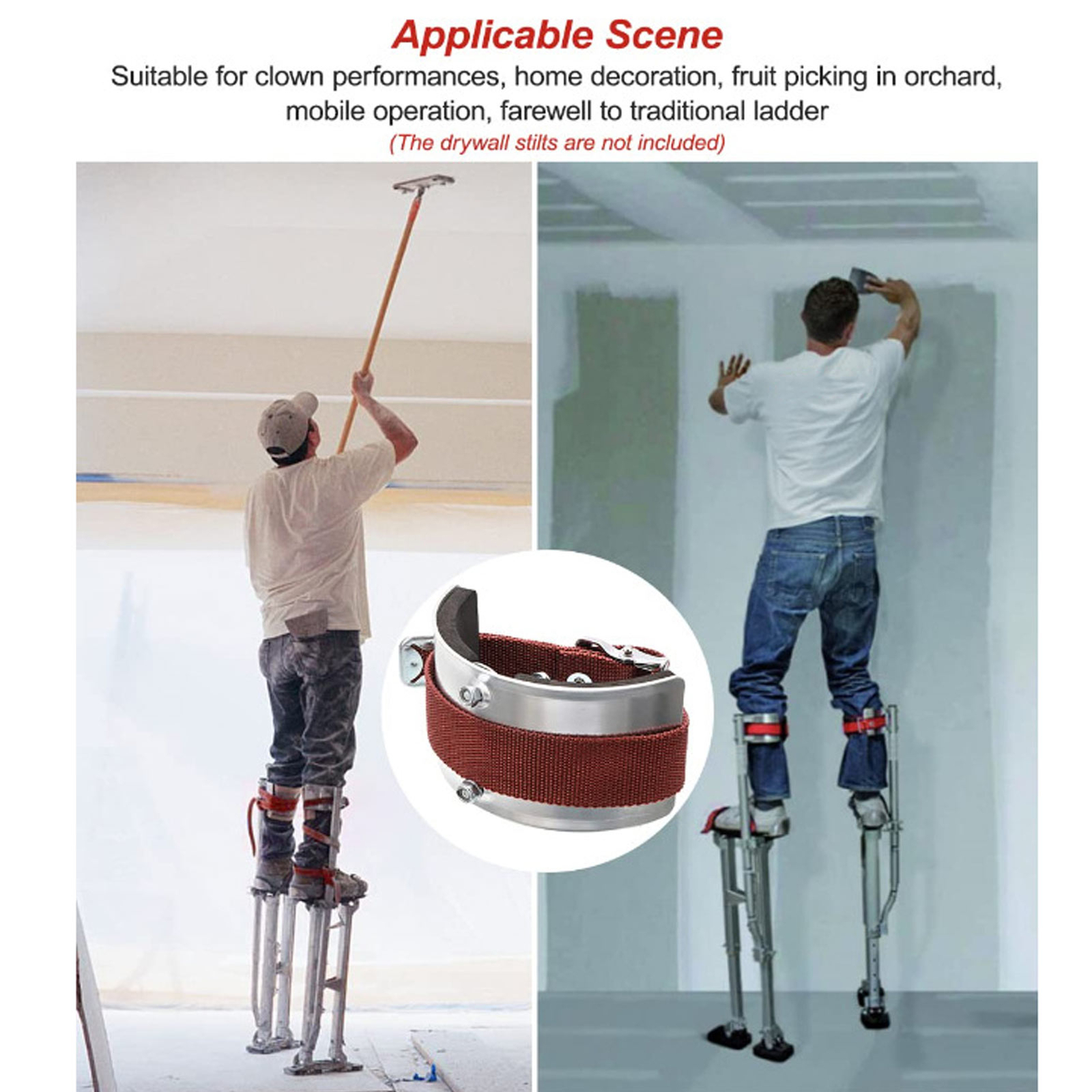 Drywall Stilts Leg Straps Leg Band Straps 2Pcs For High Wall Painting