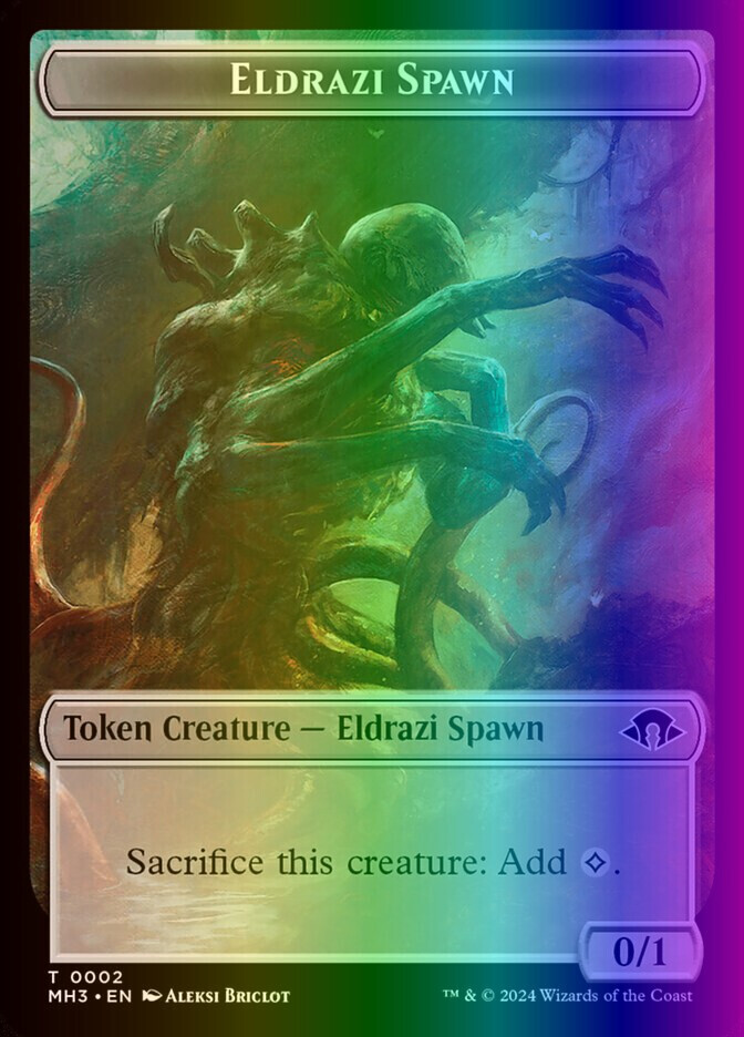 MTG Token Eldrazi Spawn Cat 2/716 Modern Horizons 3 LP Foil
