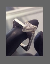 Hand crafted CZ STERLING SILVER RING SZ. 8.5