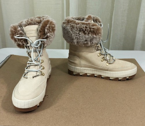 NEW Sperry Womens Torrent Faux Fur Lace-Up Waterproof Suede Boot US 8/39 Ivory - Picture 4 of 12