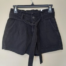 New AMERICAN EAGLE Women's Black Cotton Blend Mom Short Jeans Size 0 25W