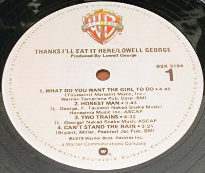 Lowell George Thanks I'll Eat It Here Vinyl LP Warner Bros