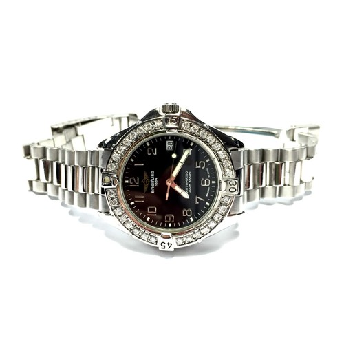 breitling 1884 date automatic steel mens/ unisex watch rotating