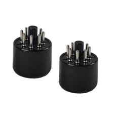 2Pcs 8Pin Octal Vacuum Bakelite Tube Saver Socket Testing 6L6 6V6 6SN7 Tube Amp