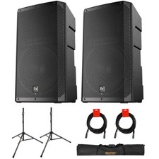 Electro-Voice ELX200-15P 15" Speaker Pair w/ Stands, Stand Bag, and XLR Cable