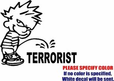 Vinyl Decal Sticker - ANTI TERRORISM 02 Terrorist ISIS Car Truck Bumper JDM 6"