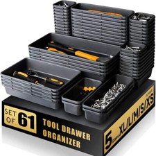 61/45/34/24/9PCS Desk Drawer Organizers 5 Size Interlocking Shallow Tool Organiz