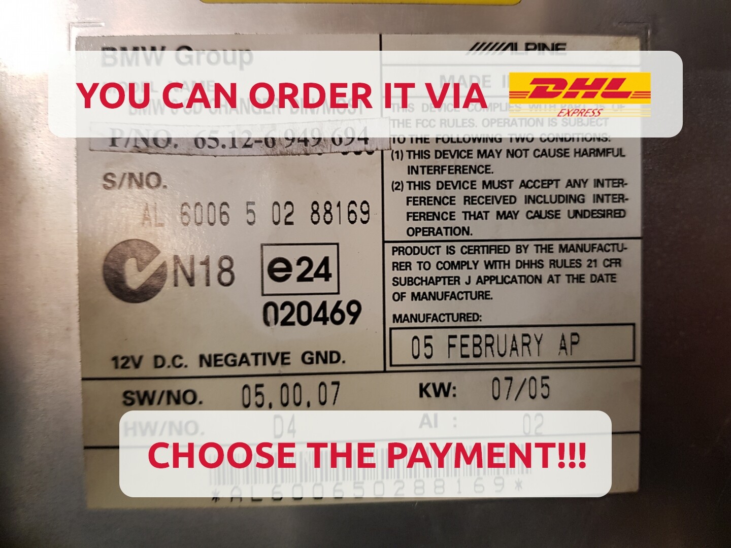 GENUINE FULLY TESTED BMW E60 E61 E63 E64 CD changer 6949694 eBay