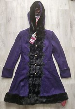 Joe Browns Corset Lace Military Coat Fur Rockefeller Jacket Coat Uk 10 Cossack