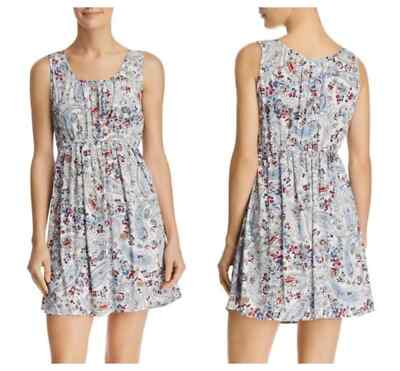 #ad AQUA BOHO CHIC FLORAL PAISLEY FIT amp; FLARE SUMMER DRESS S $20.00