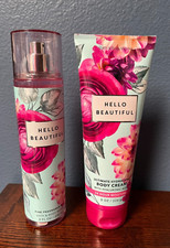 BATH BODY WORKS Lot 2-Pc Duo Set HELLO BEAUTIFUL Body Cream Fragrance Mist NEW