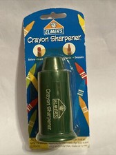NEW/SEALED 2009 ELMER'S XACTO GREEN CRAYON SHARPENER HANDHELD KIDS 5 Up