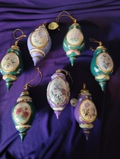 Bradford Exchange Heirloom Porcelain Christmas Ornament Floral Decor