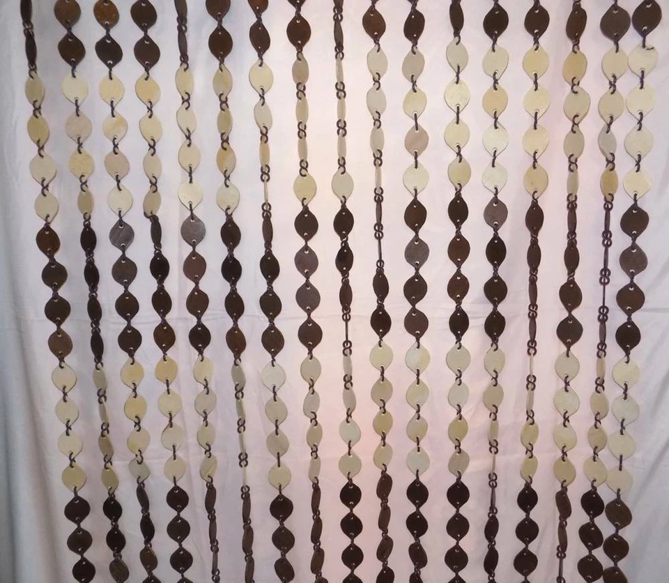 Cortina de madera con cuentas ventana puerta habitación divisor pantalla decoración hecha a mano en Ucrania Foto 3 de 4