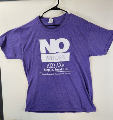 Lambda Chi Alpha and Alpha Chi Omega- Step In Speak Up! T-Shirt- Size L- Purple
