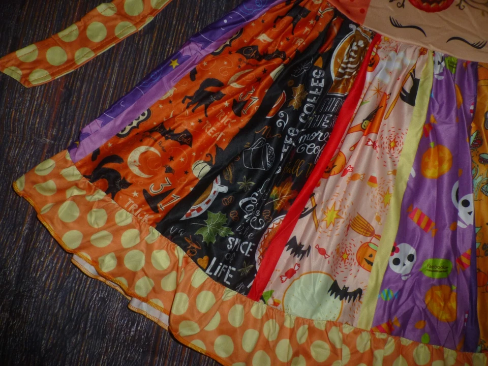 NEW Boutique Unicorn Pumpkin Girls Sleeveless Ruffle Twirl Dress - Image 3 of 4