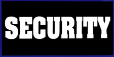 Wholesale Lot of 6 Security Black With Blue Border Decal Bumper Sticker
