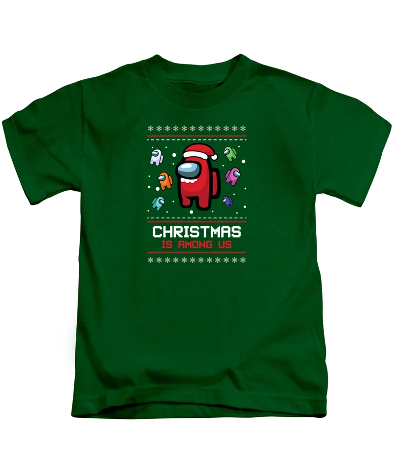 Christmas Is Among Us Kids Christmas T-Shirt Xmas Childrens Tee Top - Image 4 of 4