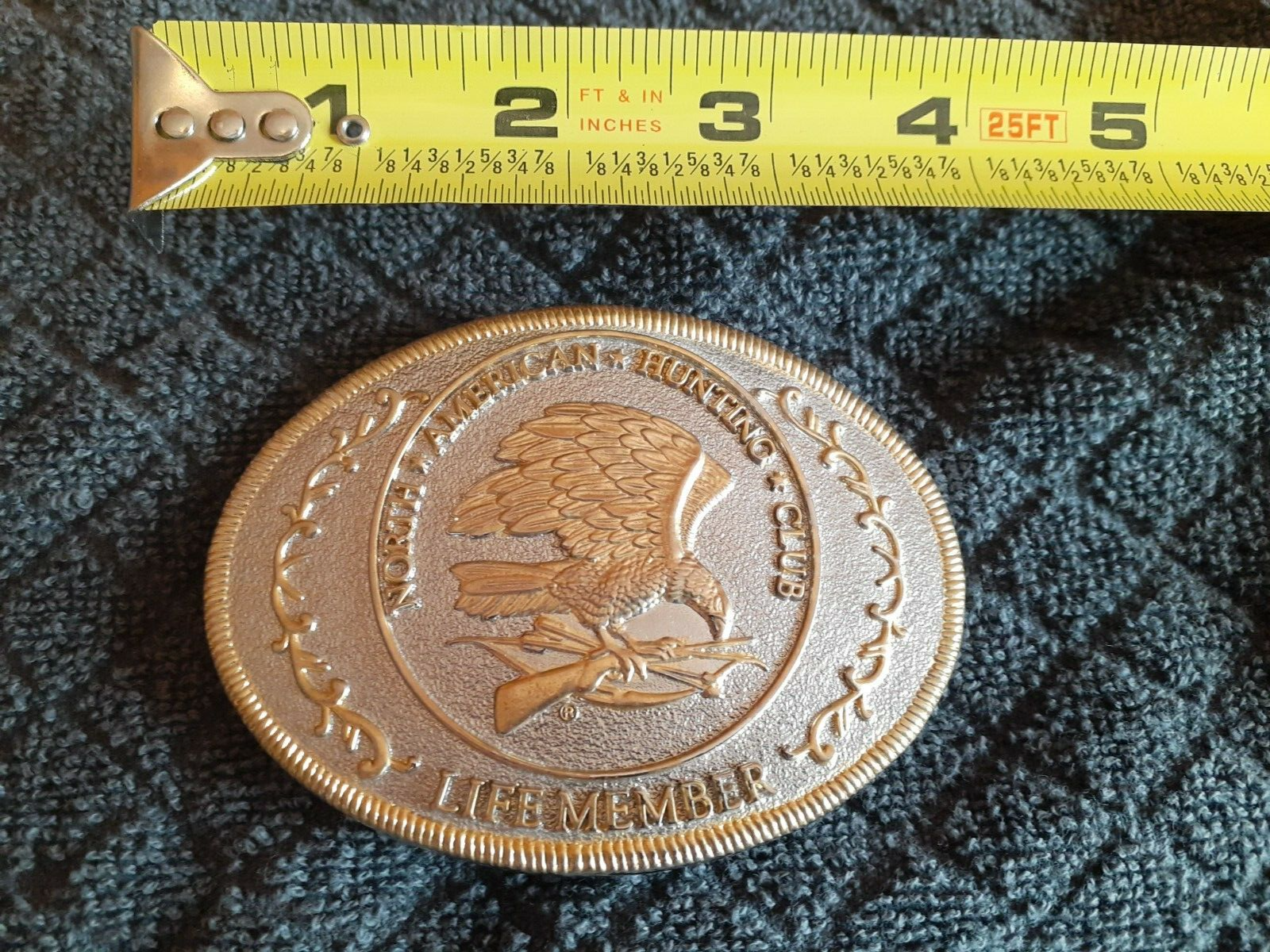 Vintage North American Hunting Club Wings of Gold Life Member belt buckle-image