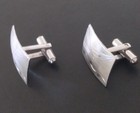 vintage P.R.K. sterling silver cuff links 6.76 grams curved face etched — photo 2