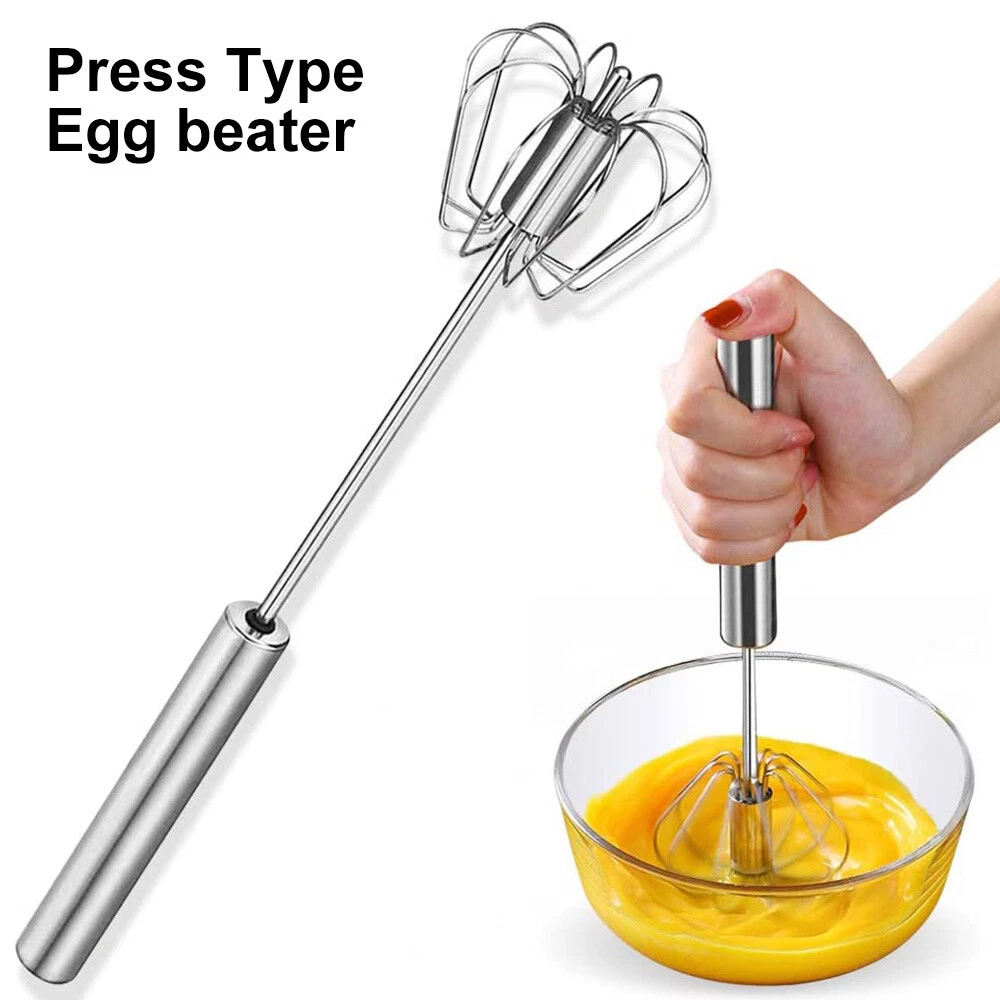 Mini Hand Press Whisk Hand Push Egg Beater Mixer Stainless Steel Blender Stirrer